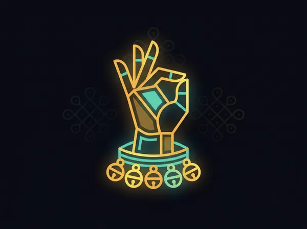 A dancer’s hand mudra with anklet bells